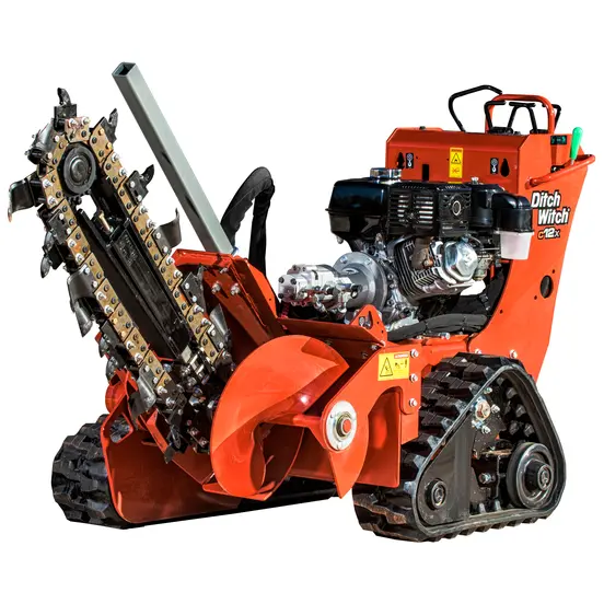 Orange Ditchwitch Walk-Behind Trencher with Tracks