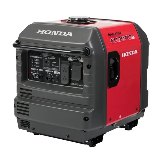 Red and black HONDA 3,000-3,400 W Portable Generator, Gas