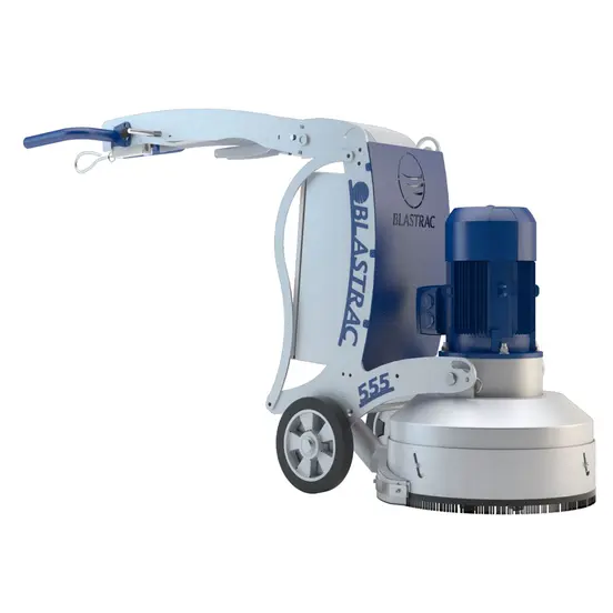 Silver and blue Blastrac electric Walk-Behind Concrete Grinder
