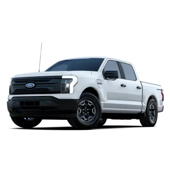 White Ford 1/2-Ton Pickup Truck, Premium Crew Cab, 4WD, Electric, Extended Range
