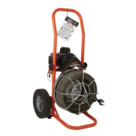 Orange and black GENERALPIPE Easy-rooter Plumbing Snake, Electric-powered, 1/2 in. X 75 ft.