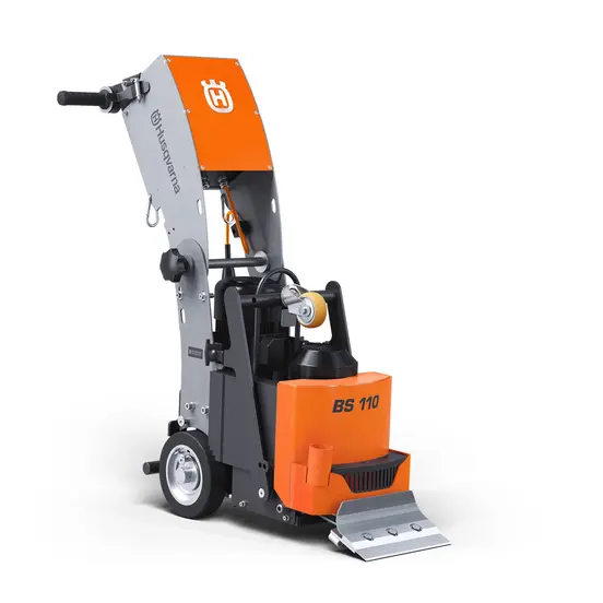 Orange and gray HUSQVARNA Walk-behind Floor Scraper, 110V Electric Powered