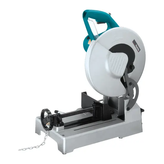 Green and silver Makita 14" electric chop saw