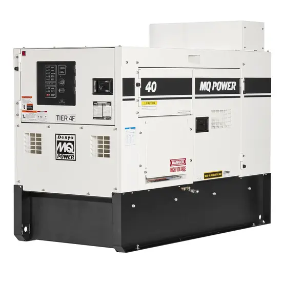 White and black MULTIQUIP 30-35 kW Towable Generator, Tier 4 Diesel