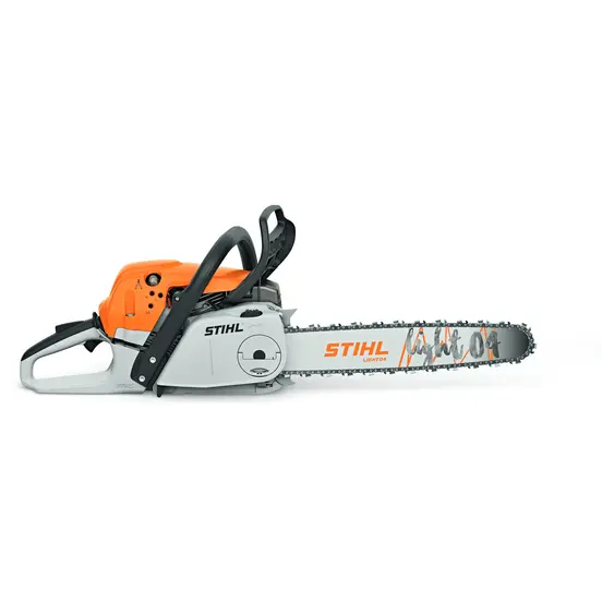 Gray and orange STIHL Chainsaw, 18 in., Gas Powered