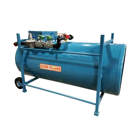 Blue SUREFLAME Direct Heater, 1,000,000 BTU/h, Propane/Natural Gas Dual Fuel