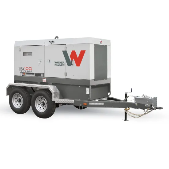 Gray WACKER 80 kW Towable Generator, Tier 4 Diesel