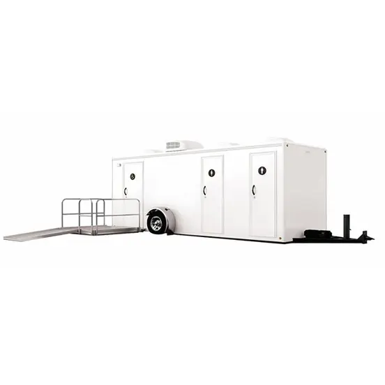 ROS white ADA-Compliant 2-Restroom Trailer exterior photograph