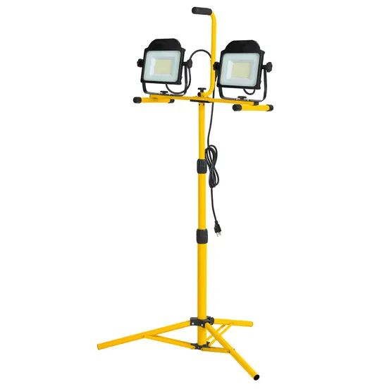 Yellow and black SOUTHWIRE Portable Light Stand, 1,000W, Halogen