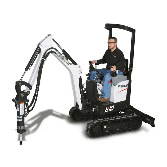 White and black Bobcat Mini Excavator