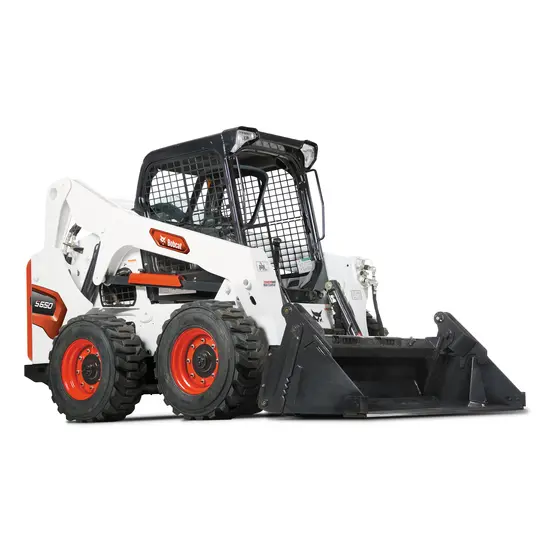 White, black and orange BOBCAT 2,600-3,000 lb. Skid Steer