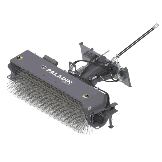 Gray Paladin Angle Broom Attachment for Skid Steer