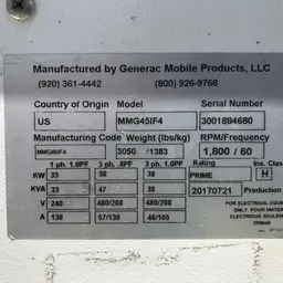 2017 Magnum Pro MMG45IF4 Diesel Generator