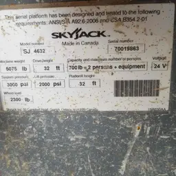 2014 Skyjack SJIII4632 Scissor Lift
